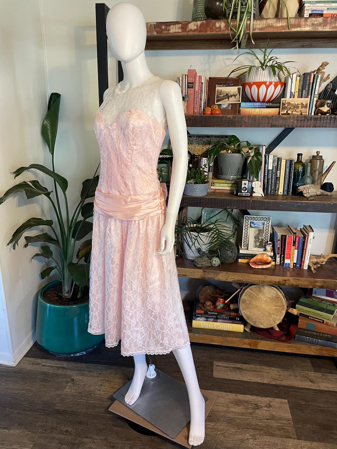 Vintage 80s Gunne Sax by Jessica Mcclintock Pink Lace Party Dress ...