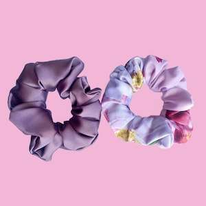 Satin Scrunchie Set// Satin Scrunchie Bundle// Pink and Purple Scrunchies