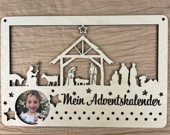 Calendrier de l'Avent DIY personnalisé « Crèche » avec photo - Calendrier de l'Avent/Calendrier de Noël pour enfants