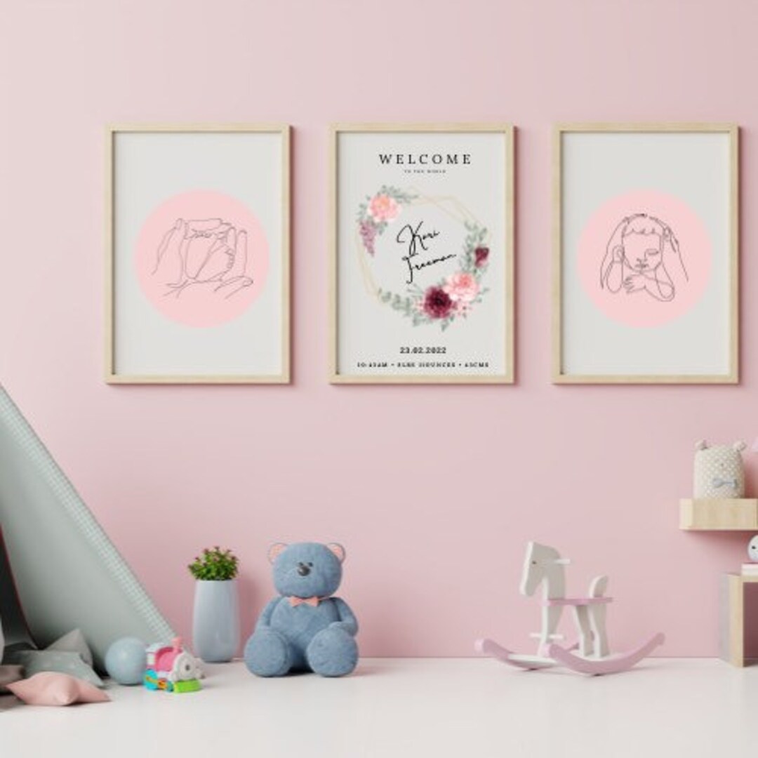Personalised Floral Nursery Print - Etsy