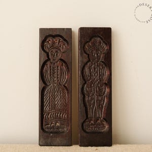 Decorative Dutch Wooden Speculaas Baking Mold set of two, Vintage farmhouse wall hanging, Kitchen Decor