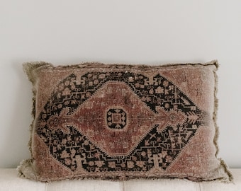 Vintage Linen Kilim Rectangular Pillow, Bohemian Decorative Throw Pillows, Mediterranean Kilim Cushions, Boho Rustic Home Decor