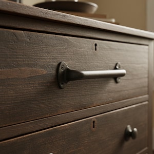 Cast iron drawer pull set of 2 – industrial cabinet handle – metal furniture handle – vintage hardware pull -