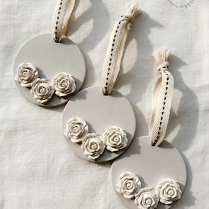 Handmade Aroma Diffuser Rose Hanger set of 3 for essential oils – Gentle Natural Scent Diffuser - Aromatherapy Gift for her