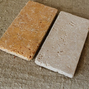 Rectangular Decorative Travertine Trays 15x7.5cm, Limestone Serving Tray and Soap Dish, Housewarming Gift, Photography Props