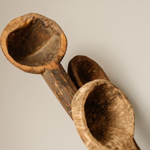 Decorative oversized old wooden spoons, handmade big spoons from India reclaimed wood