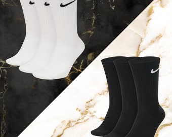 Nike Crew Performance Lightweight Socks Pack of 3 | Size 2-5 | Size 5-8 I Size 8-11 | White | Black | Brand New | Men's | Woman's | Unisex