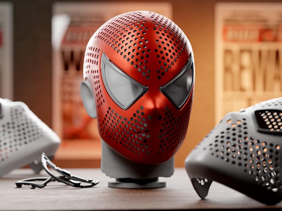 スパイダーマン・ライミ版 フェイスシェル＋レンズ ライミ版スパイダーマン フェイスシェル レプリカ - 3Dプリント可能な