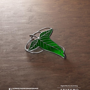 Lorien leaf brooch - Elven Leaf Brooch STL - 3D Printable Fantasy Jewelry Prop