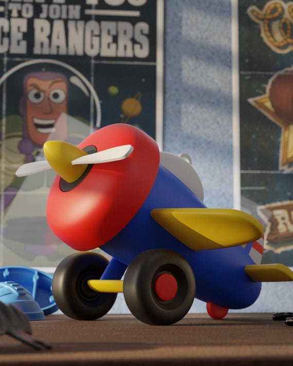 トイストーリー　￼アンディの飛行機　toystory アンディのおもちゃの飛行機 STL - トイストーリーの部屋用小道具 - 3D
