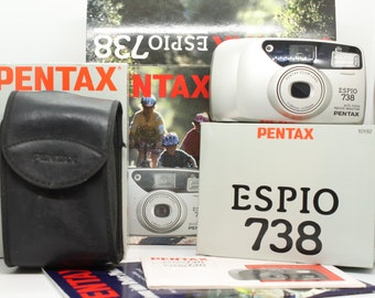 Pentax Espio 738 35mm Compact Film Camera with Box, Case & Manual