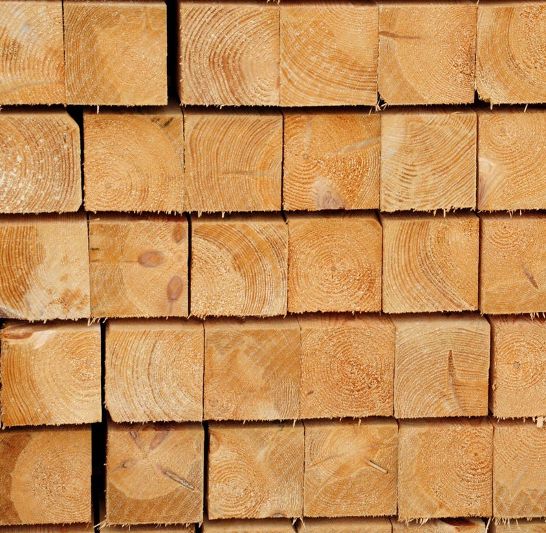 Larch & Douglas Fir Wood Posts 95mm X 95mm Square Section Timber X 4ft ...
