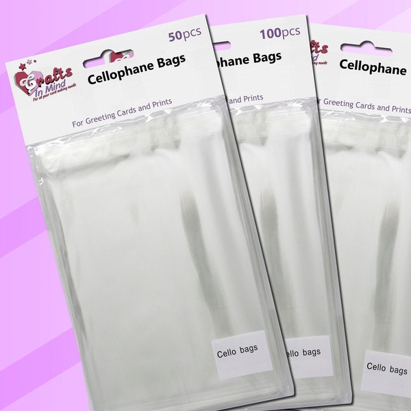 DL Cello Bags Self Seal - 115mm (W) x 220mm (L) + 25mm Flap - 30 Micron - Clear Display Bags