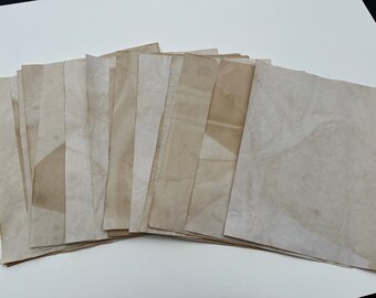25 Sheets of Coffee and Tea Dyed Paper, 100% Recycled Paper.