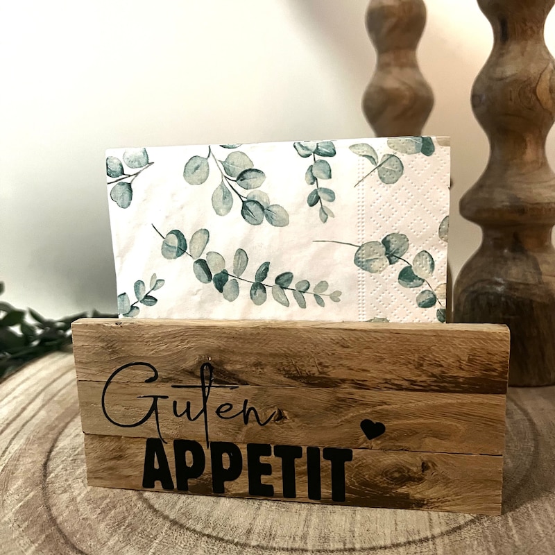 Personalisiert Serviettenhalter Rentier Design - Weihnachtliche Tischdekoration Aus Holz (10 Stück)