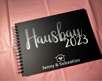 Personalisiertes Fotobuch Hausbau, Eigenheim, Einweihung, Zuhause, Hausbesitzer, Geschenk zum Einzug