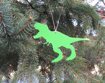 T-Rex Tyrannosaurus Rex Dinosaur Christmas Ornament, Recycled Metal, Dino, Paleontologist