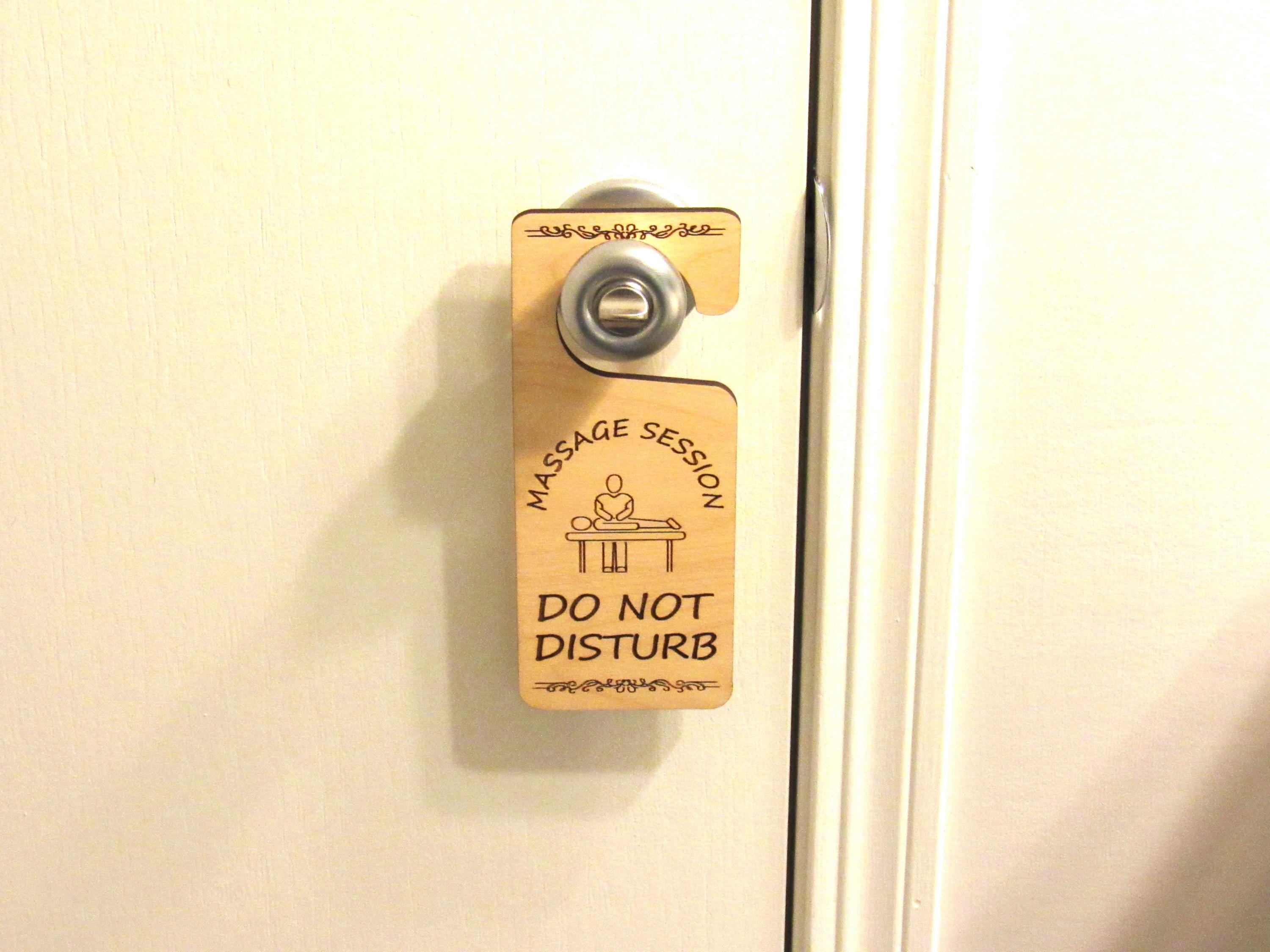 Massage Session Do Not Disturb Laser Engraved Door Knob Hanger, Wooden ...
