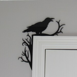 Raven Door or Window Trim Corner, Acrylic, Laser Engraved, Bird