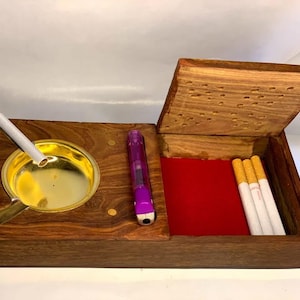 Cigarette Ashtray wodden handmade for gift, Cigar ashtray for outdoor made of wood 1 of 1