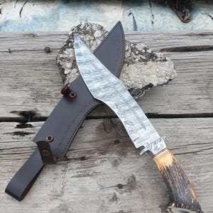 Damascus steel knife long blade, damascus steel knives , handmade design, knife for hunting