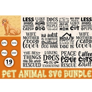 Paquete de svg de mascotas, amante de los perros svg, perro Bandana svg, perro mamá svg, gato svg, camisa de perro svg, archivo de corte cricut, cita de perro svg, pata svg, mamá de piel