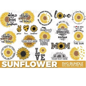 Sunflower svg Bundle, Flower svg, Monogram svg, Half Sunflower svg, Sunflower Clip Art, Yellow Sunflower, Digital Download, Svg File Circuit