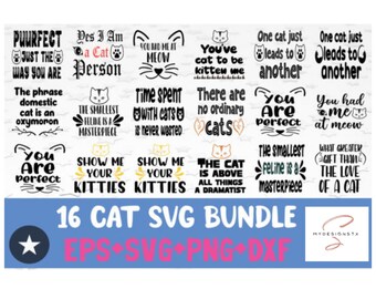 Pacchetto di file SVG per gatti, disegni di zampette di gattini e mamme di gatti.