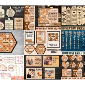 Laser Cut File Mothers Day, Laser Cut Design, Laser Cut Wood, Laser Ready Files, Laser Bundle, Layered Laser Cut