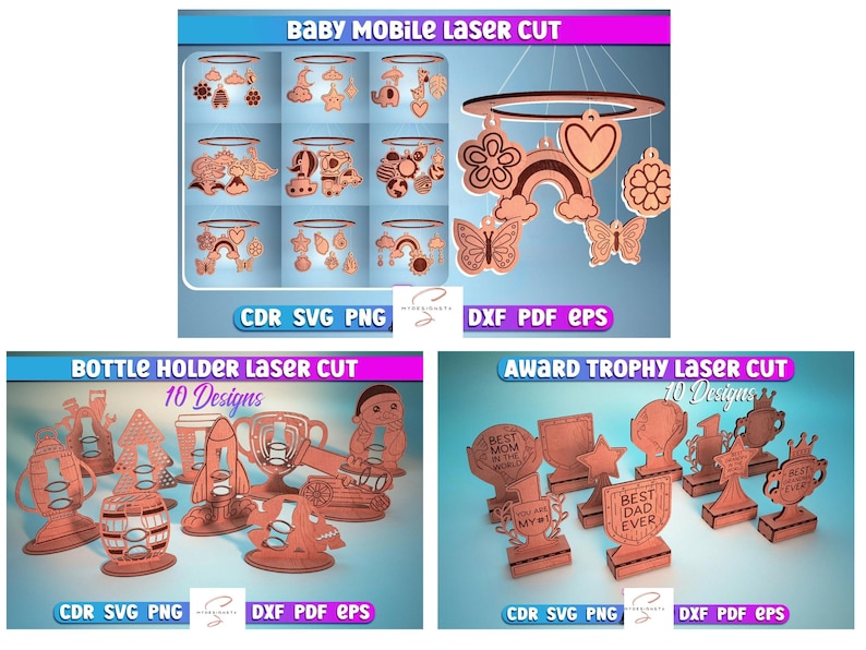 Laser Cut File, Mega Bundle, Glowforge svg, Laser Engrave, Laser Cut Template, Monogram, CNC Files image 6