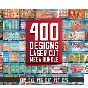 Mega Bundle di taglio laser SVG Taglio laser Legno File di taglio inciso al laser File CNC 3D a strati