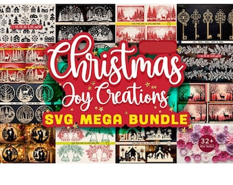 Christmas SVG Bundle Laser Cut File Cricut Designs Merry Christmas PNG Home Decor Paper Cut
