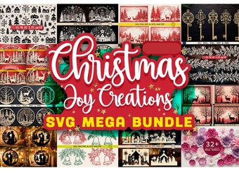 クリスマスSVGメガバンドルレーザーカットファイルCricutデザインPNG PDF
