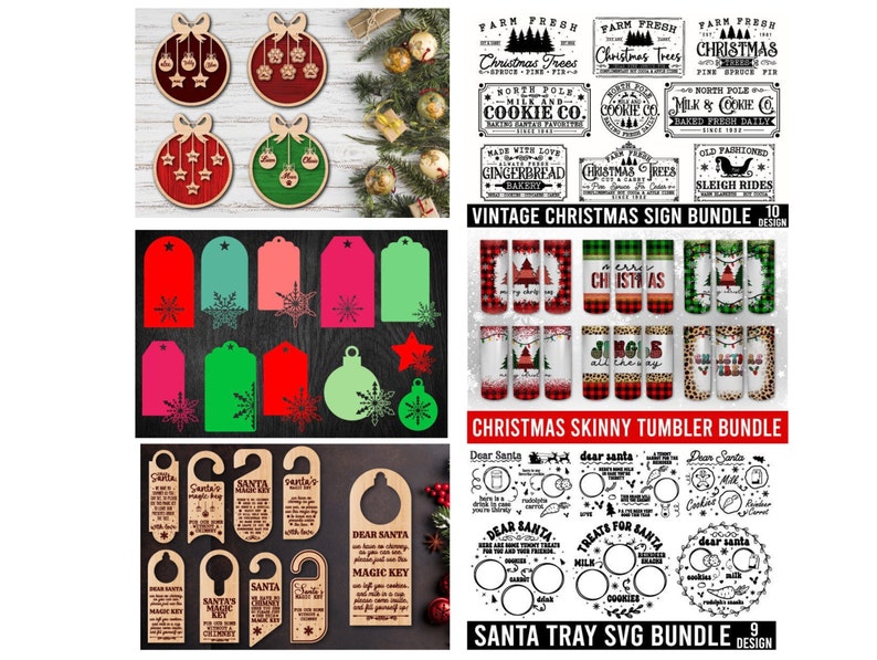 Christmas SVG Bundle Santa Holiday Designs for Cricut - Etsy
