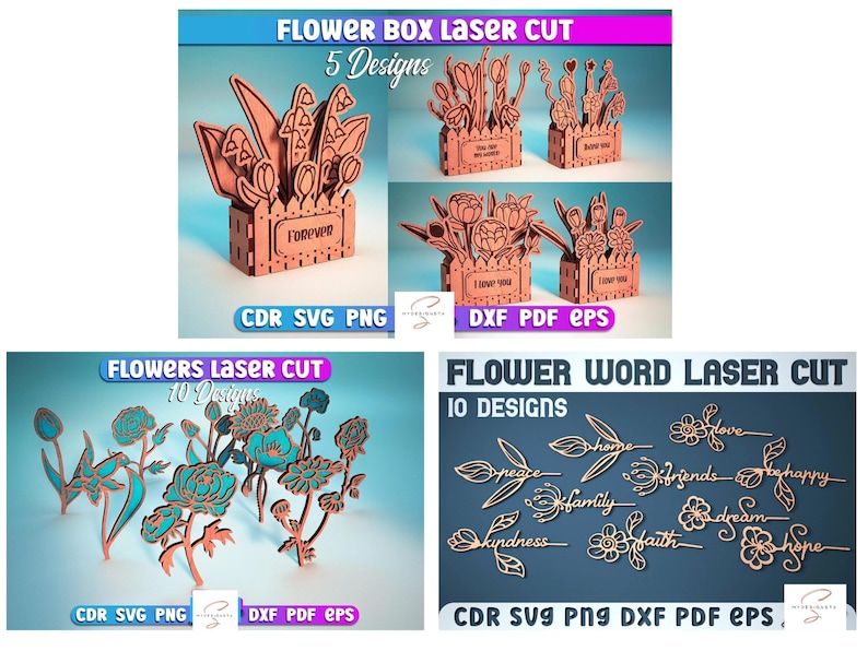 Laser Cut File, Mega Bundle, Glowforge svg, Laser Engrave, Laser Cut Template, Monogram, CNC Files image 10