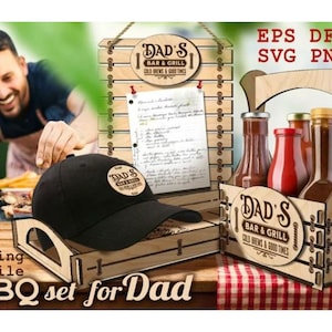 Grillset für Papa SVG, CNC Vektordateien, Lasergravur, Grillgeschenke, Laserschneiden