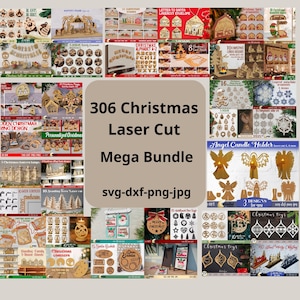 Paquete de archivos láser navideños en 3D cortados con láser, regalos SVG, tarjetas navideñas cortadas con láser, muñeco de nieve, decoración del hogar