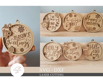 Christmas Ornament Laser Cut SVG Bundle Holiday Decoration