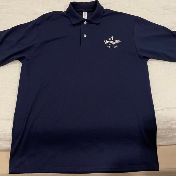 Number 1 Grandpa polo shirt dry fit