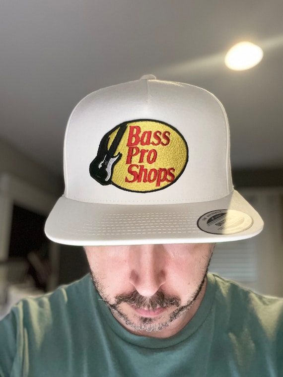 Bass Pro Baseball Trucker Baseball Cap Fishing Guitar 