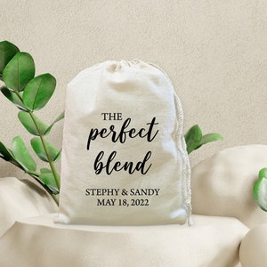 The Perfect Blend Coffee Wedding Favor Bag - Bridal Shower Favor, Coffee Favor Bags, Coffee Pouch, Personalized Wedding Favor