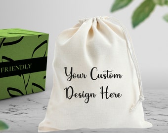 Custom Cotton Drawstring Bag, Personalized Jewelry Packaging Pouch, Eco Friendly Gift And Favor Bag, Bulk Natural Cotton Fabric Bags