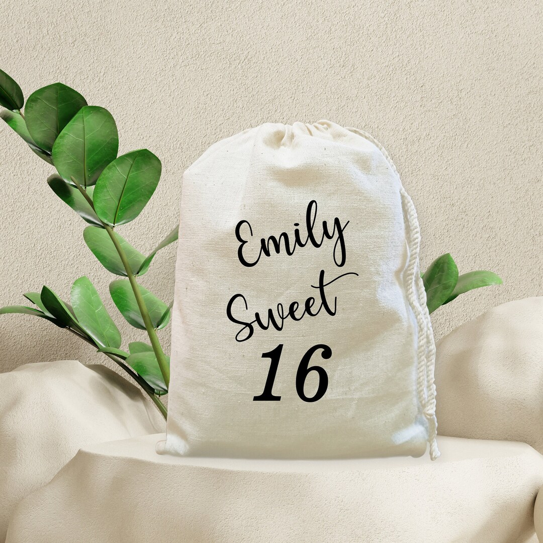 Sweet 16 Favor Bags, Birthday Party Favor, 16th Birthday Party Favor Bags, Teen, Personalized
