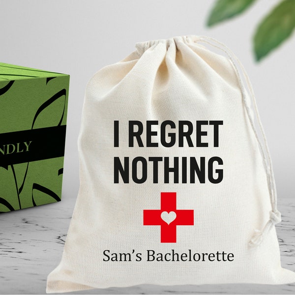 Hangover Kit | I Regret Nothing Recovery Kit | Bachelorette Survival Kit and Bag | Hen Do Favor and Gift | Bridal Party Favors