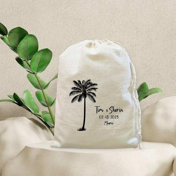 Destination Wedding Welcome Bags-Tropical Wedding Favors-Destination Wedding Favors-Palm Tree Welcome Bags-Beach Wedding Welcome Bag