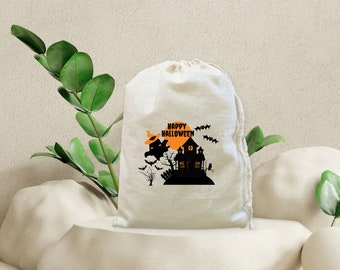 Haunted Houses Halloween Bag -Creepy House - Spooky Houses - Spooky - Scary - Bats - Horror - Halloween Decor - Favour Bag - Favor Bag