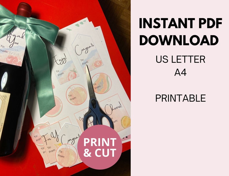 Printable Gift Tags Fillable Great for Thank You Gifts, Housewarming