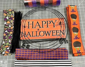 DIY Halloween Wreath Kit, Happy Halloween Wreath Kit, DIY Halloween Wreath, Fall DIY Wreath Kit, Halloween Wreath Kit, Fall Wreath Kit