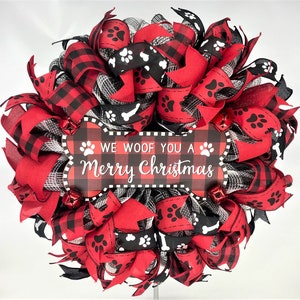 Merry Christmas Dog Wreath, Dog Christmas Wreath, Merry Christmas Dog Wreath For Front Door, Front Door Christmas Dog Wreath, Pet Wreath