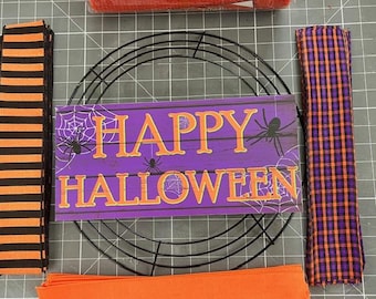DIY Halloween Wreath, Happy Halloween Wreath Kit, DIY Halloween Decor, Halloween Door Wreath Kit, Halloween Wreath Kit, Halloween Decor